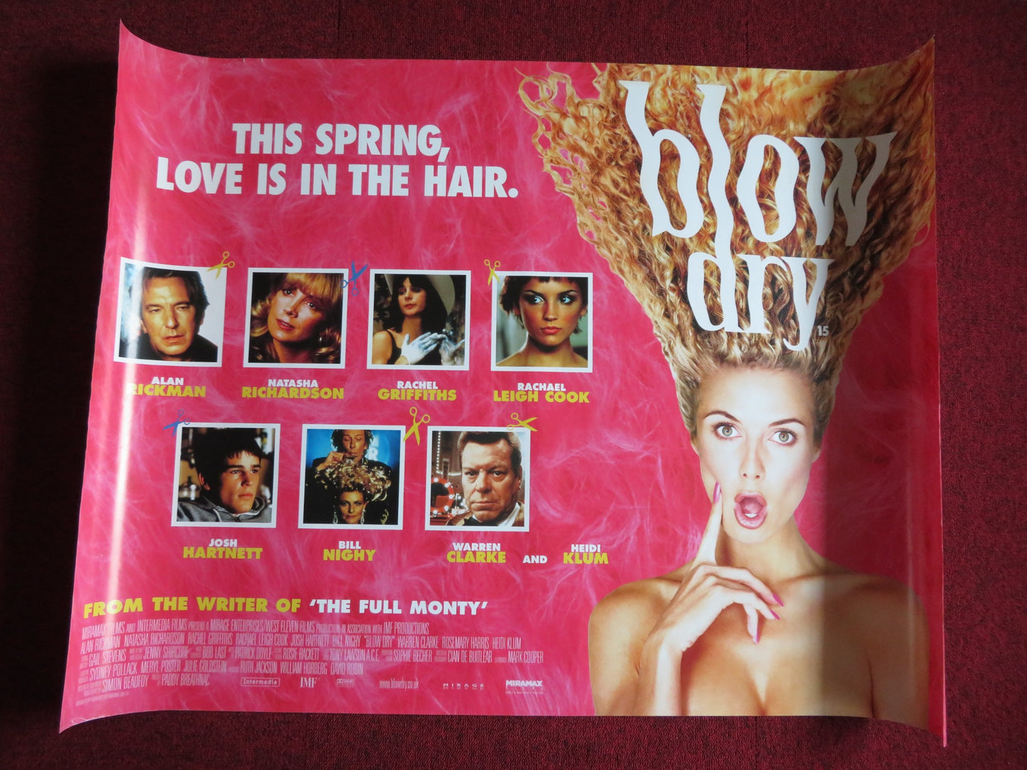 BLOW DRY UK QUAD (30"x 40") ROLLED POSTER ALAN RICKMAN NATASHA RICHARDSON 2001