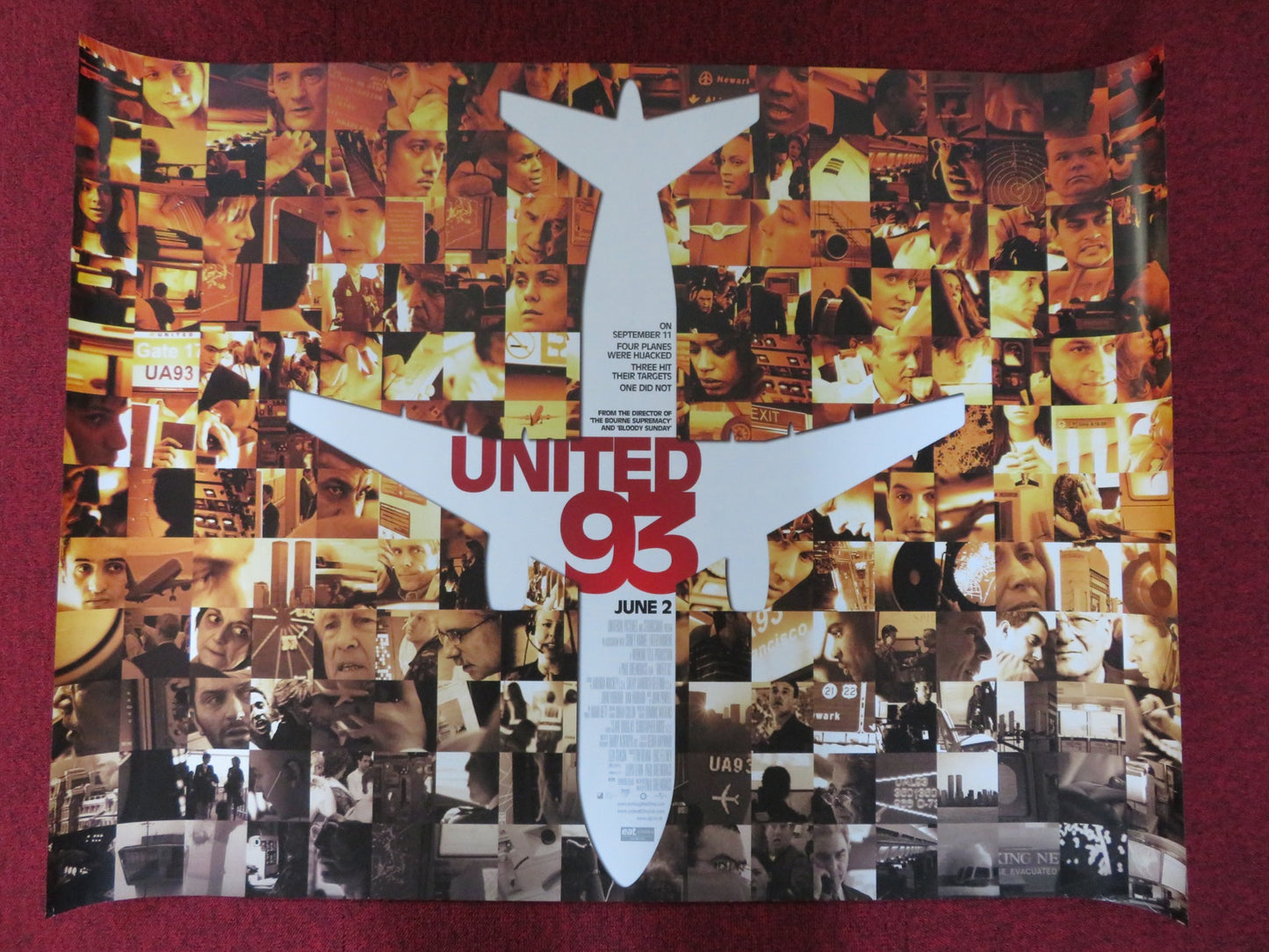 UNITED 93 UK QUAD (30"x 40") ROLLED POSTER J. J. JOHNSON GARY COMMOCK 2006