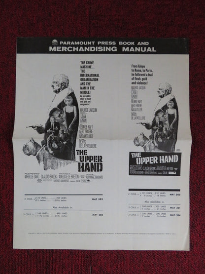 THE UPPER HAND UNCUT PARAMOUNT FOLDED PRESS BOOK GEORGE RAFT GERT FROEBE 1966