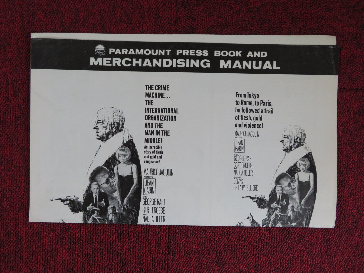 THE UPPER HAND UNCUT PARAMOUNT FOLDED PRESS BOOK GEORGE RAFT GERT FROEBE 1966