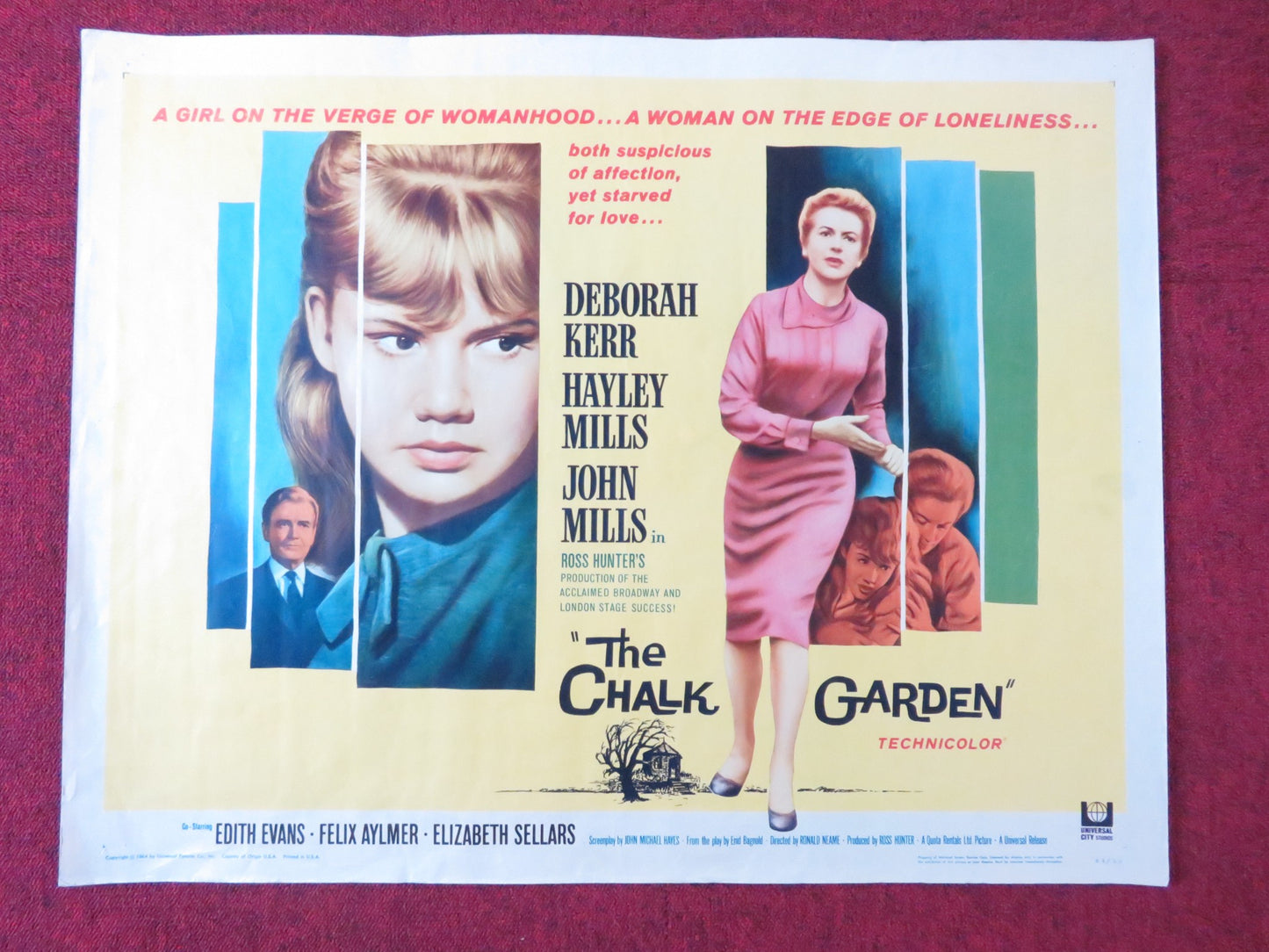 THE CHALK GARDEN HALF SHEET (22"x 28") POSTER DEBORAH KERR HAYLEY MILLS 1964