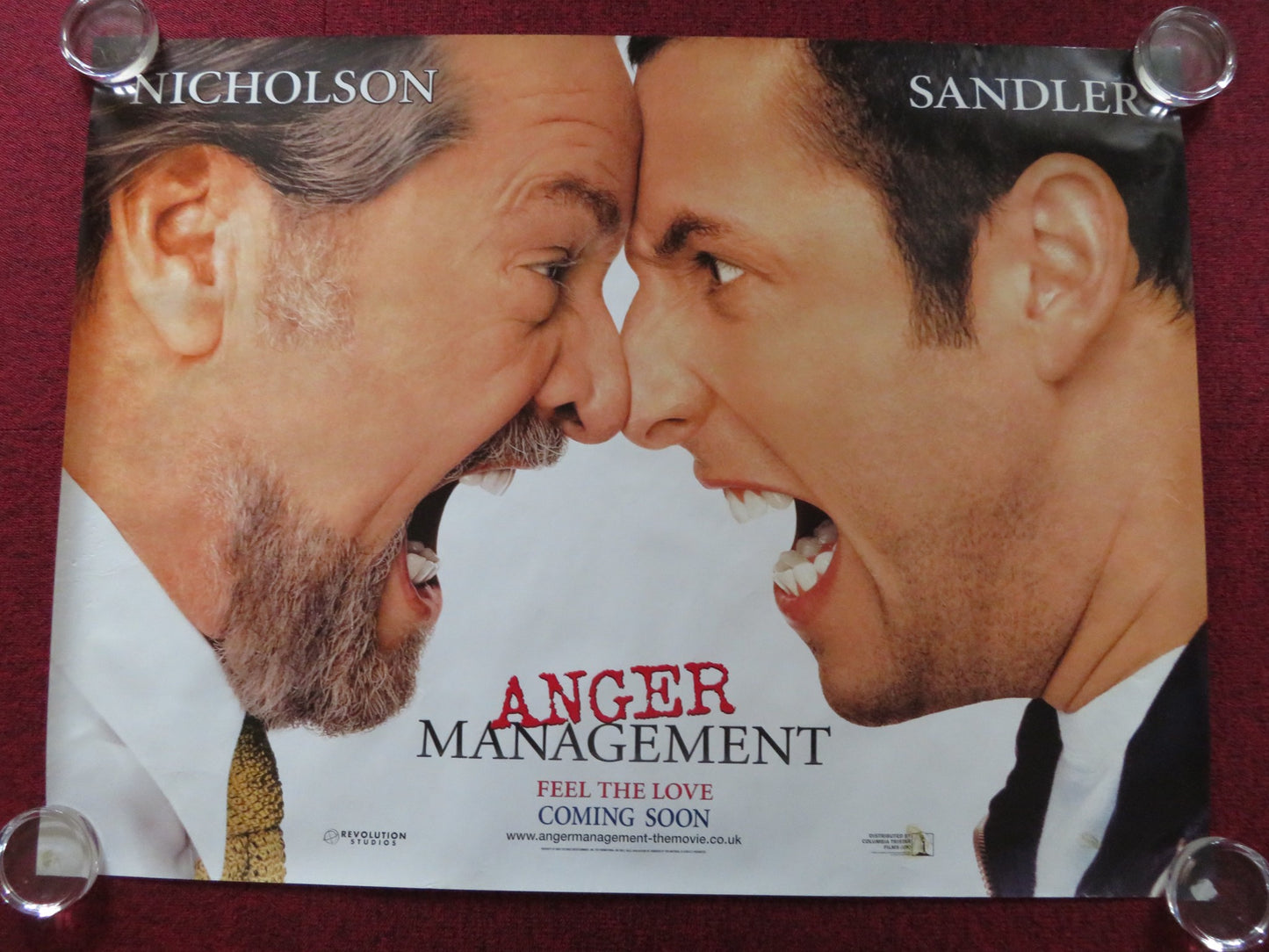 ANGER MANAGEMENT QUAD (30"x 40") ROLLED POSTER ADAM SANDLER JACK NICHOLSON 2003