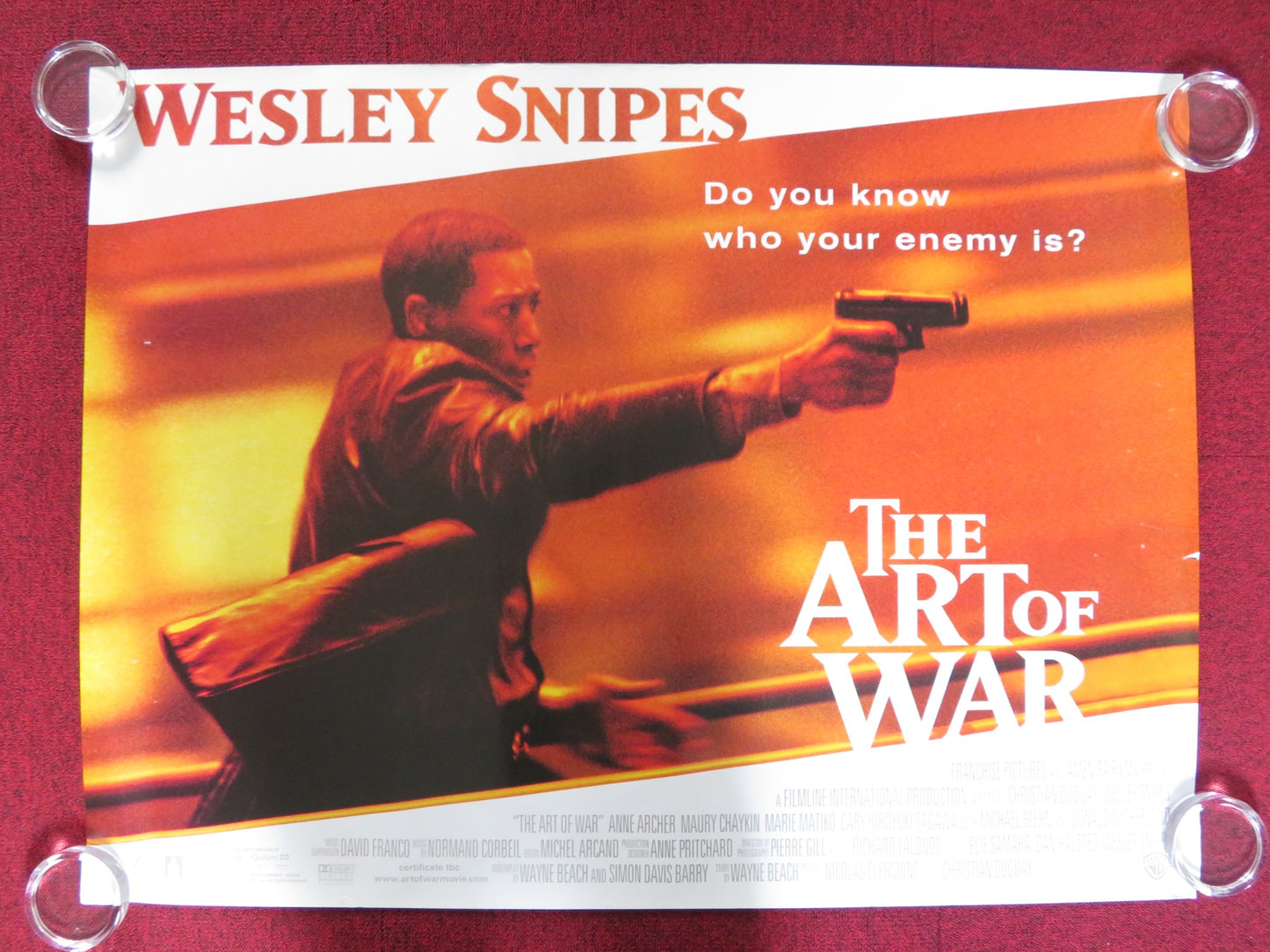 THE ART OF WAR UK QUAD (30"x 40") ROLLED POSTER WESLEY SNIPES D. SUTHERLAND 2000