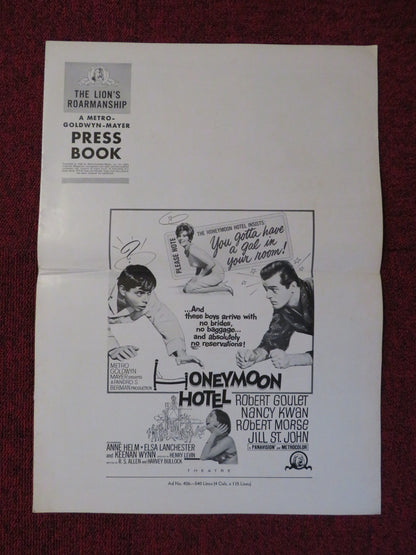 HONEYMOON HOTEL UNCUT MGM FOLDED PRESS BOOK ROBERT GOULET NANCY KWAN 1964