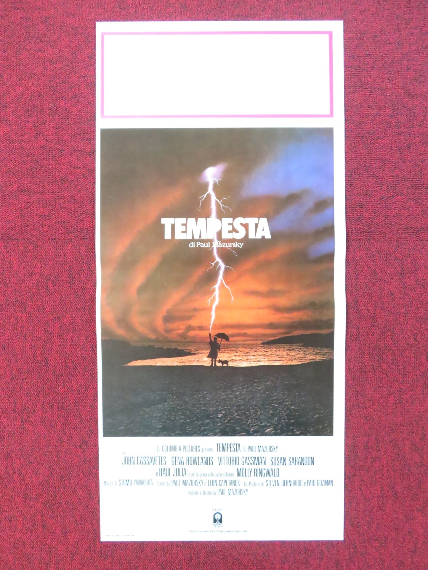 TEMPEST ITALIAN LOCANDINA POSTER JOHN CASSAVETES GENA ROWLANDS 1982