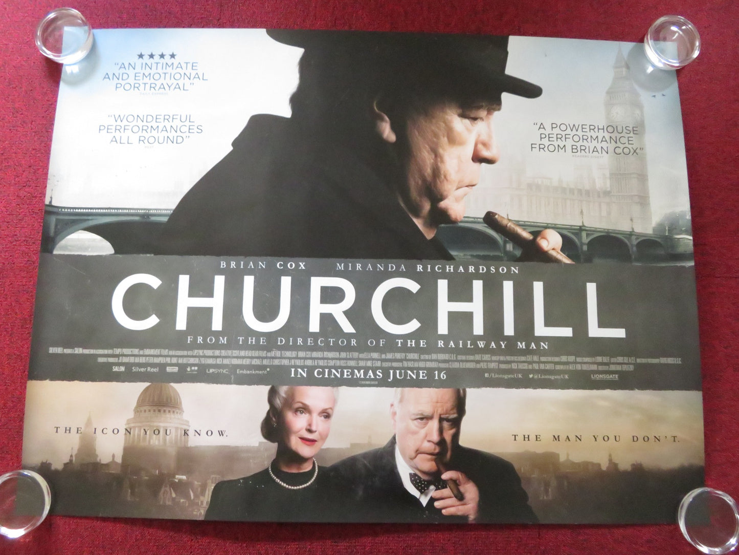 CHURCHILL UK QUAD ROLLED POSTER BRIAN COX MIRANDA RICHARDSON 2017