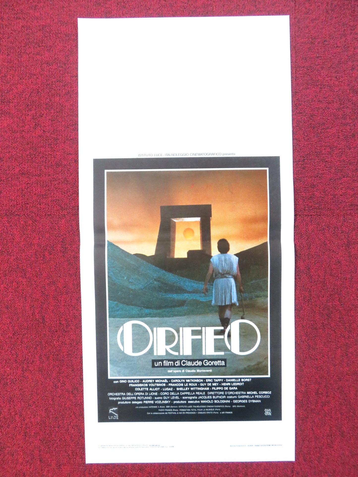 ORFEO ITALIAN LOCANDINA POSTER GINO QUILICO AUDREY MICHAEL 1985