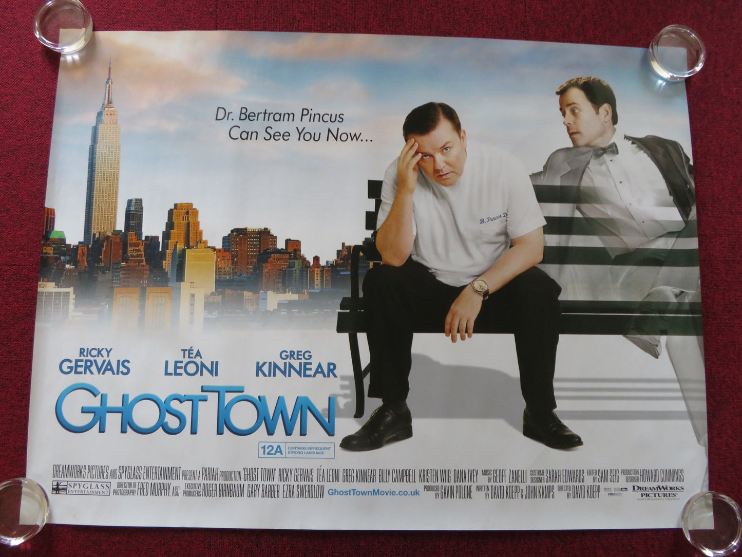 GHOST TOWN QUAD (30"x 40") ROLLED POSTER RICKY GERVAIS GREG KINNEAR 2008