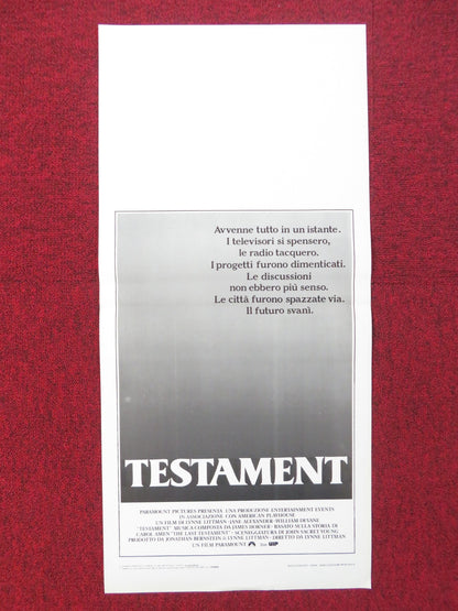 TESTAMENT ITALIAN LOCANDINA POSTER JANE ALEXANDER WILLIAM DEVANE 1984