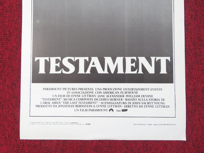 TESTAMENT ITALIAN LOCANDINA POSTER JANE ALEXANDER WILLIAM DEVANE 1984