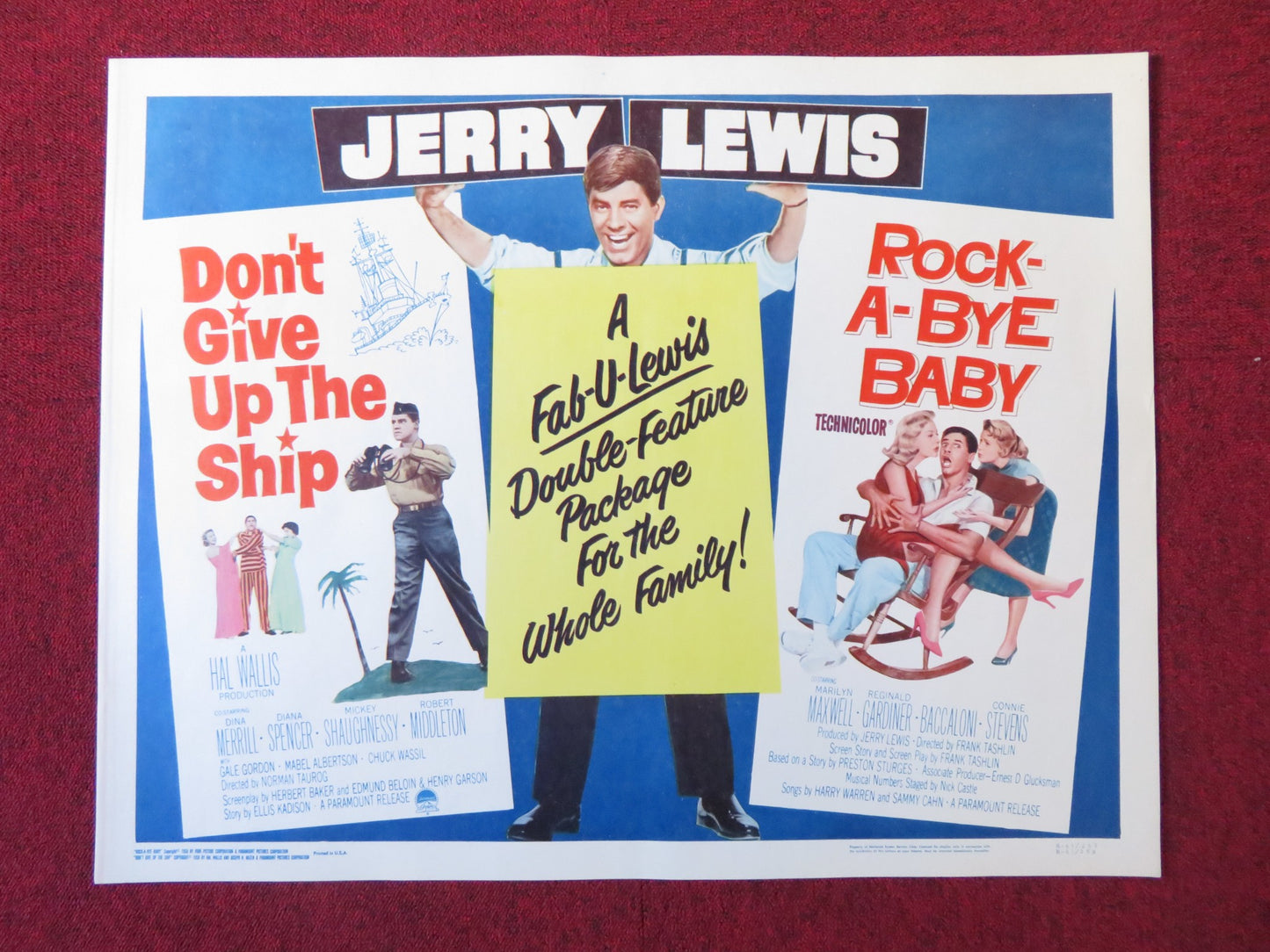 DON'T GIVE UP THE SHIP / ROCK-A-BYE BABY COMBO US HALF SHEET (22"x 28") POSTER