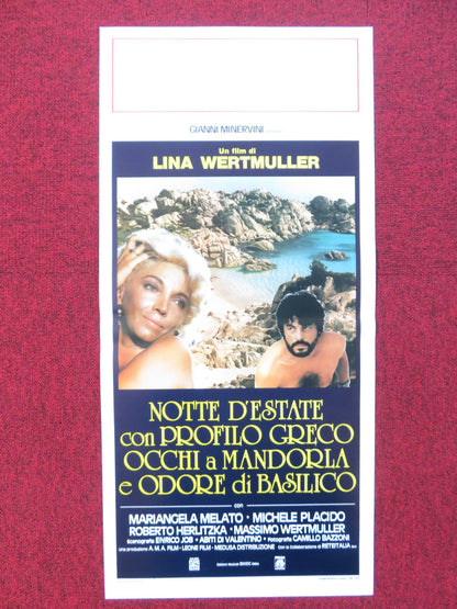 SUMMER NIGHT WITH GREEK PROFILE, ALMOND EYES... ITALIAN LOCANDINA POSTER 1986