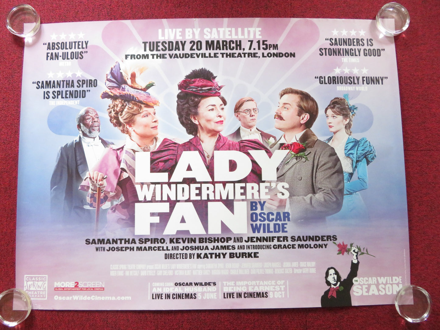 LADY WINDERMERE'S FAN UK QUAD (30"x 40") ROLLED POSTER OSCAR WILDE 2018