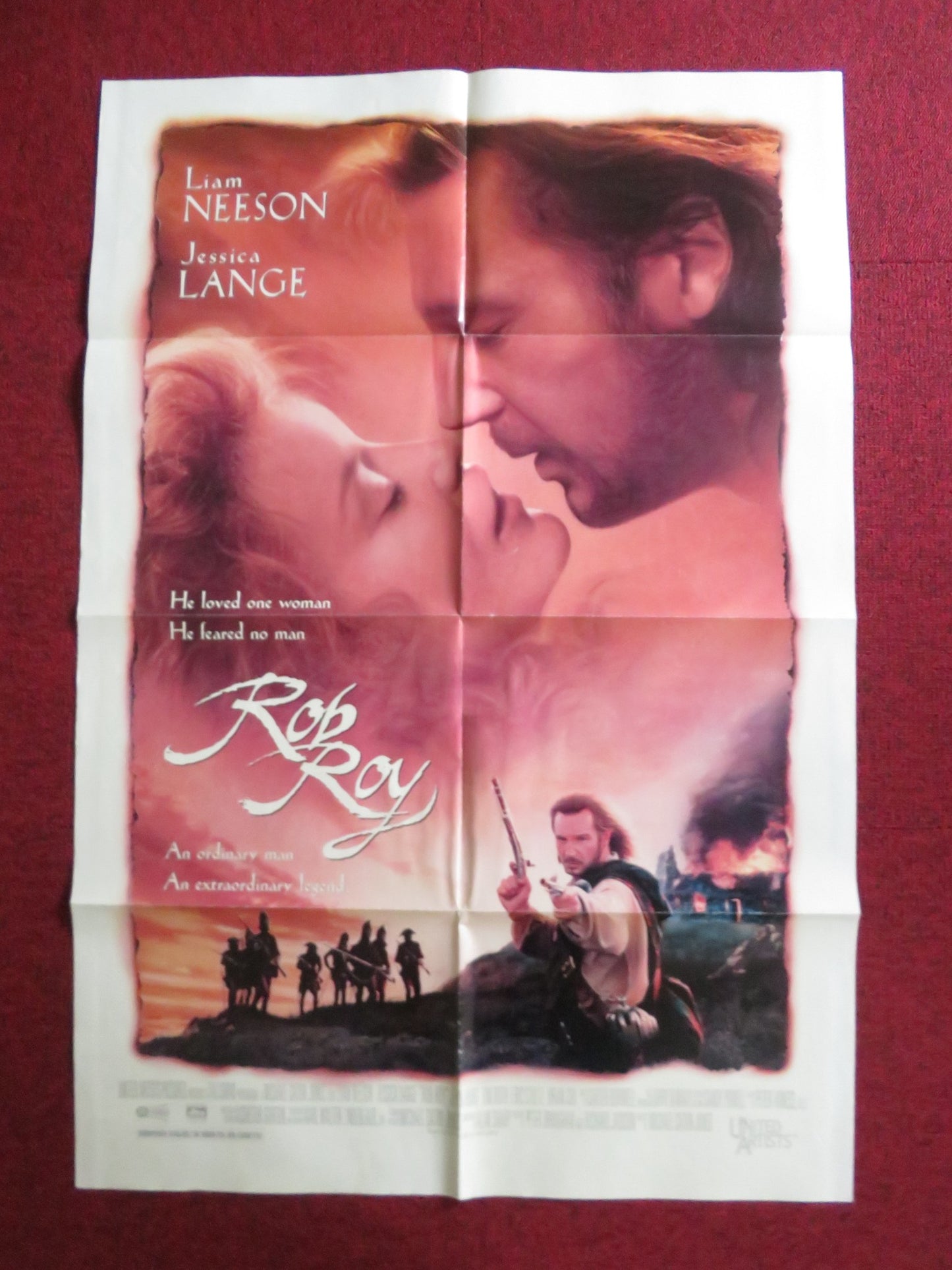 ROB ROY FOLDED US ONE SHEET POSTER LIAM NEESON JESSICA LANGE 1995