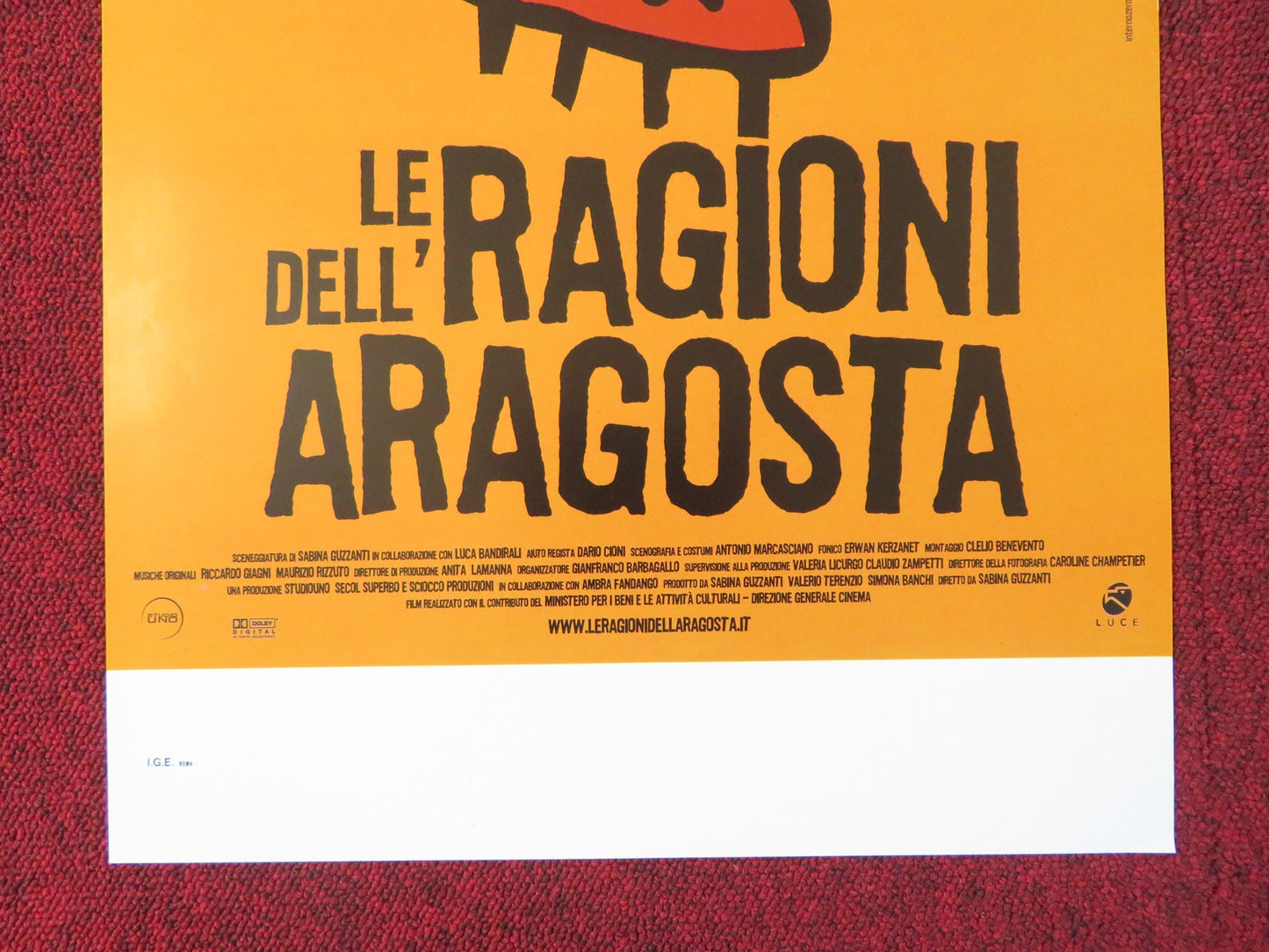 LE RAGIONI DELL'ARAGOSTA ITALIAN LOCANDINA POSTER SABINA GUZZANTI 2007