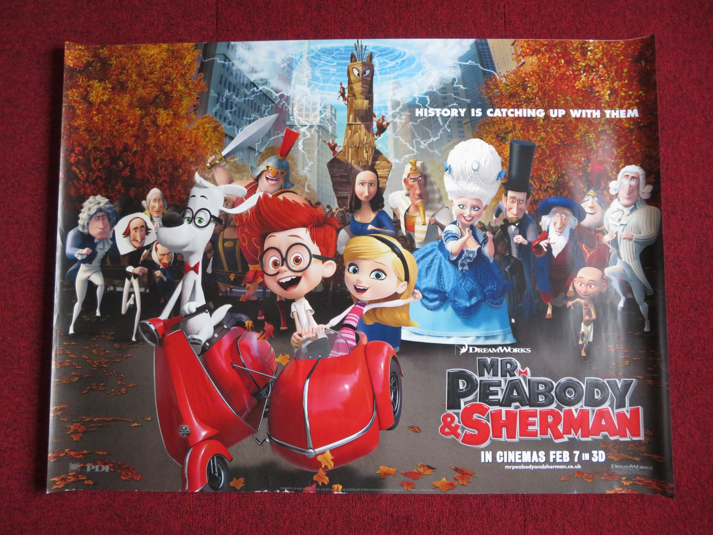 MR. PEABODY AND SHERMAN UK QUAD (30"x 40") ROLLED POSTER TY BURRELL 2014