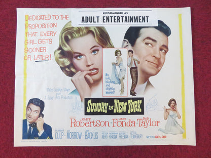 SUNDAY IN NEW YORK US HALF SHEET (22"x 28") POSTER JANE FONDA C. ROBERTSON 1963