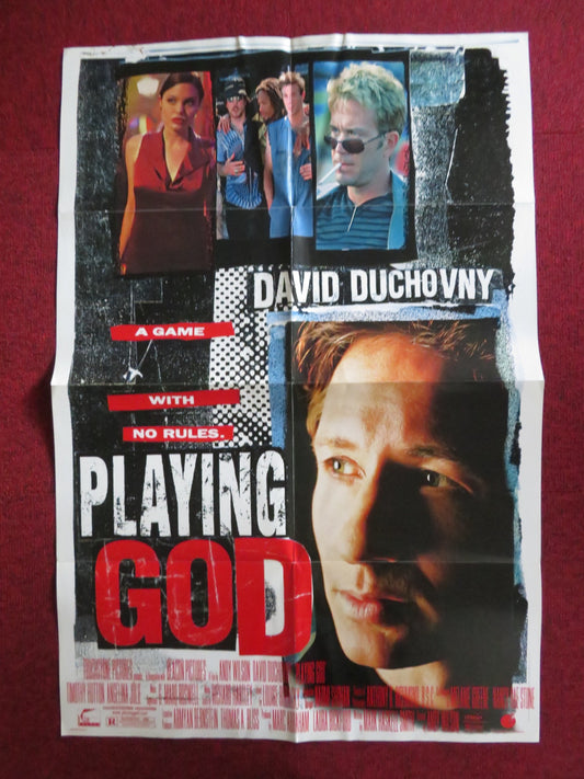 PLAYING GOD FOLDED US ONE SHEET POSTER DAVID DUCHOVNY TIMOTHY HUTTON 1997