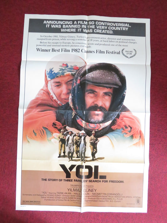 YOL / THE ROAD FOLDED US ONE SHEET POSTER TARIK AKAN SERIF SEZER 1982