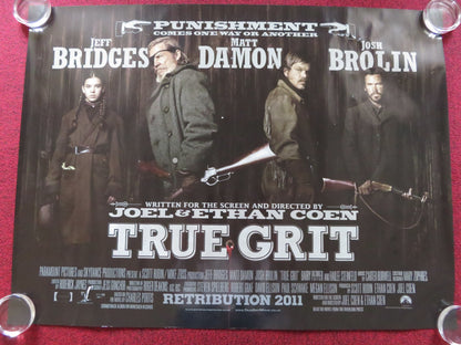 TRUE GRIT UK QUAD (30"x 40") ROLLED POSTER JEFF BRIDGES H.STEINFELD M.DAMON 2010