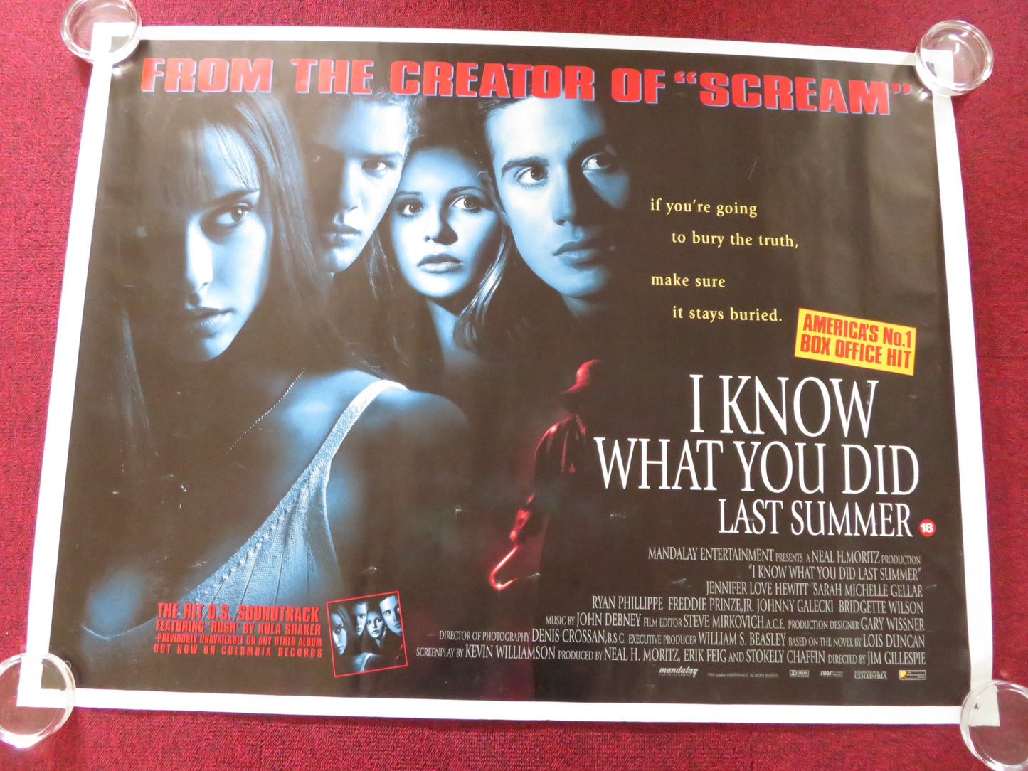 I KNOW WHAT YOU DID LAST SUMMER UK QUAD ROLLED POSTER SARAH MICHELLE GELLAR 1997