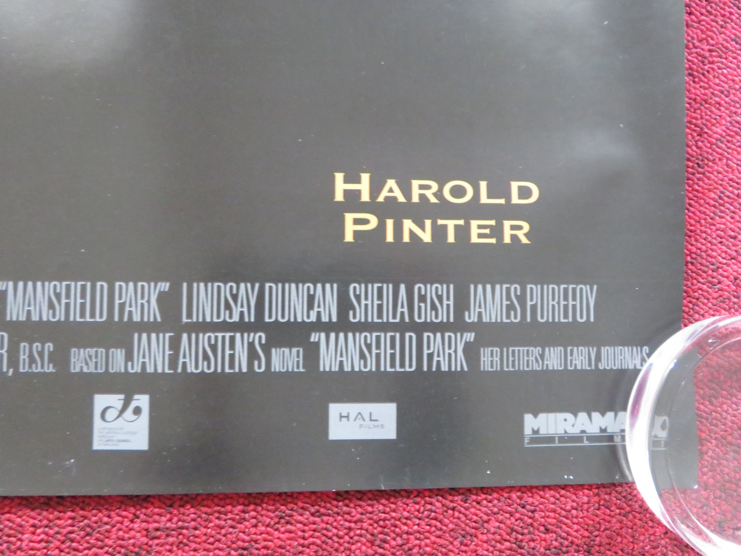 MANSFIELD PARK UK QUAD (30"x 40") ROLLED POSTER FRANCES O'CONNOR H. PINTER 1999