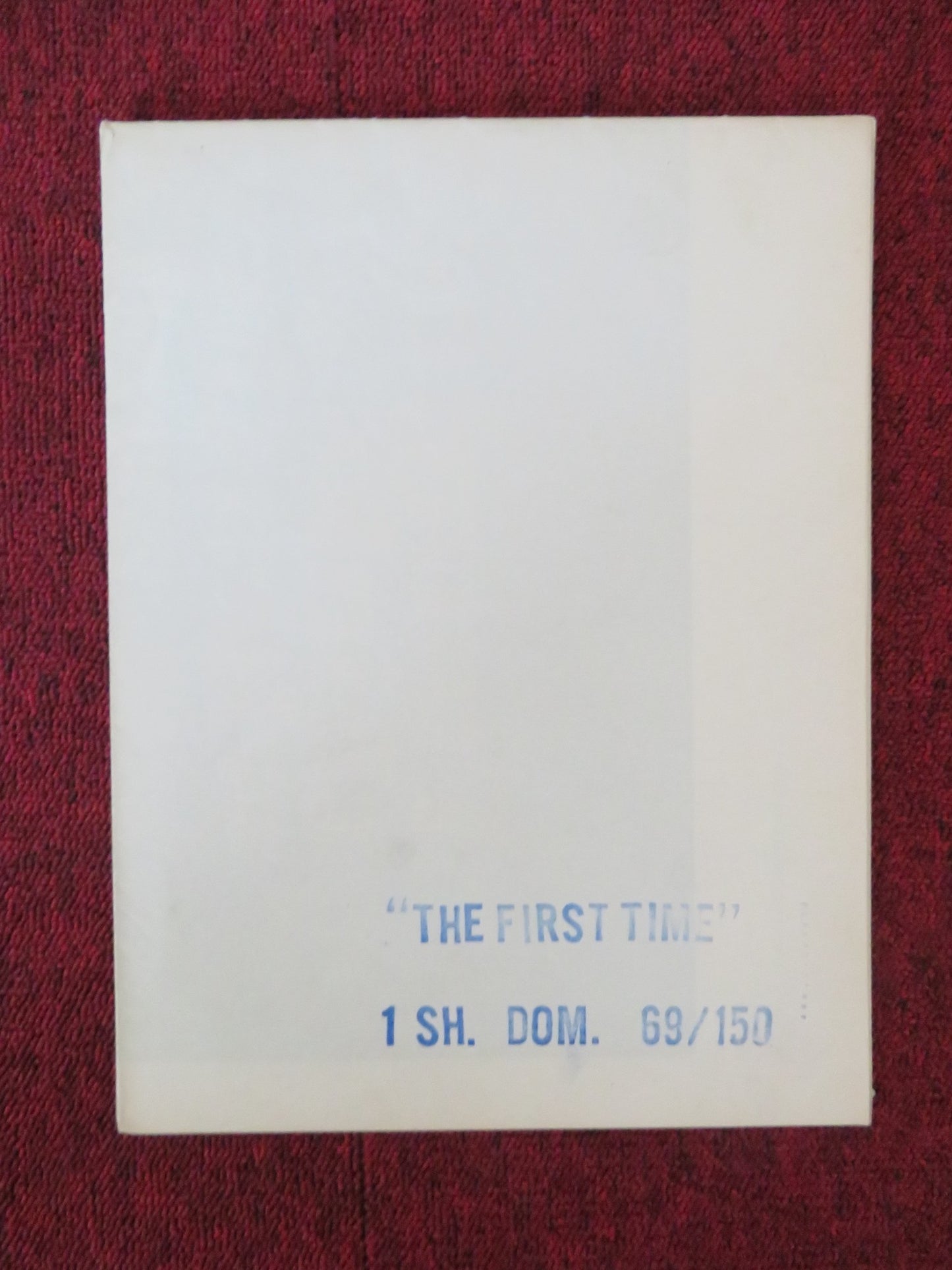 THE FIRST TIME FOLDED US ONE SHEET POSTER JACQUELINE BISSET WES STERN 1969