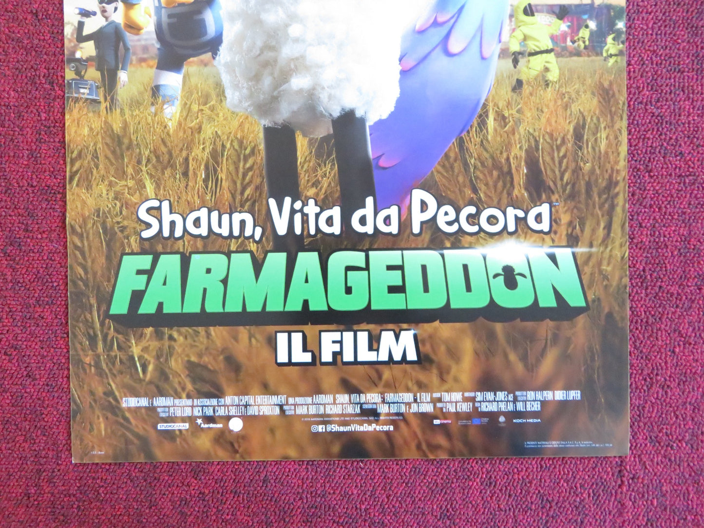 A SHAUN THE SHEEP MOVIE: FARMAGEDDON ITALIAN LOCANDINA POSTER J. FLECTHER 2019