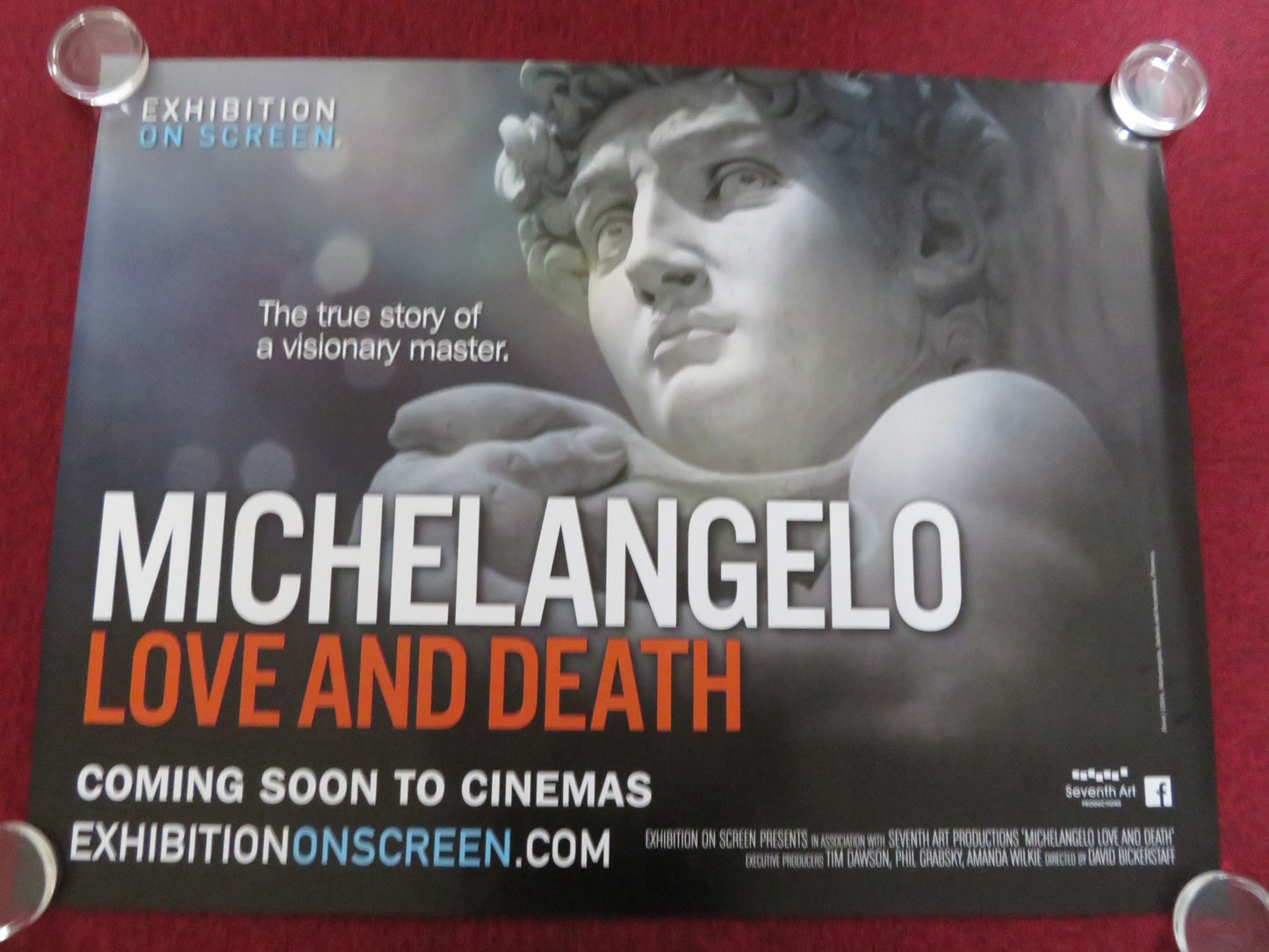 EXHIBITION ON SCREEN: MICHELANGELO LOVE AND DEATH UK QUAD ROLLED POSTER 2017