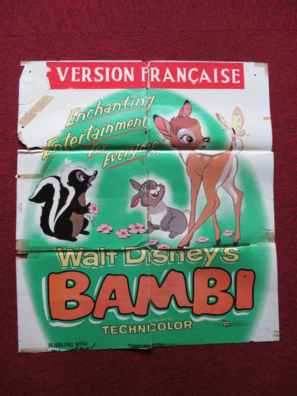 BAMBI  FOLDED US ONE SHEET POSTER DISNEY R1957