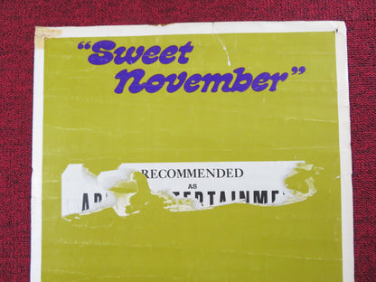 SWEET NOVEMBER US INSERT (14"x 36") POSTER SANDY DENNIS ANTHONY NEWLEY 1968