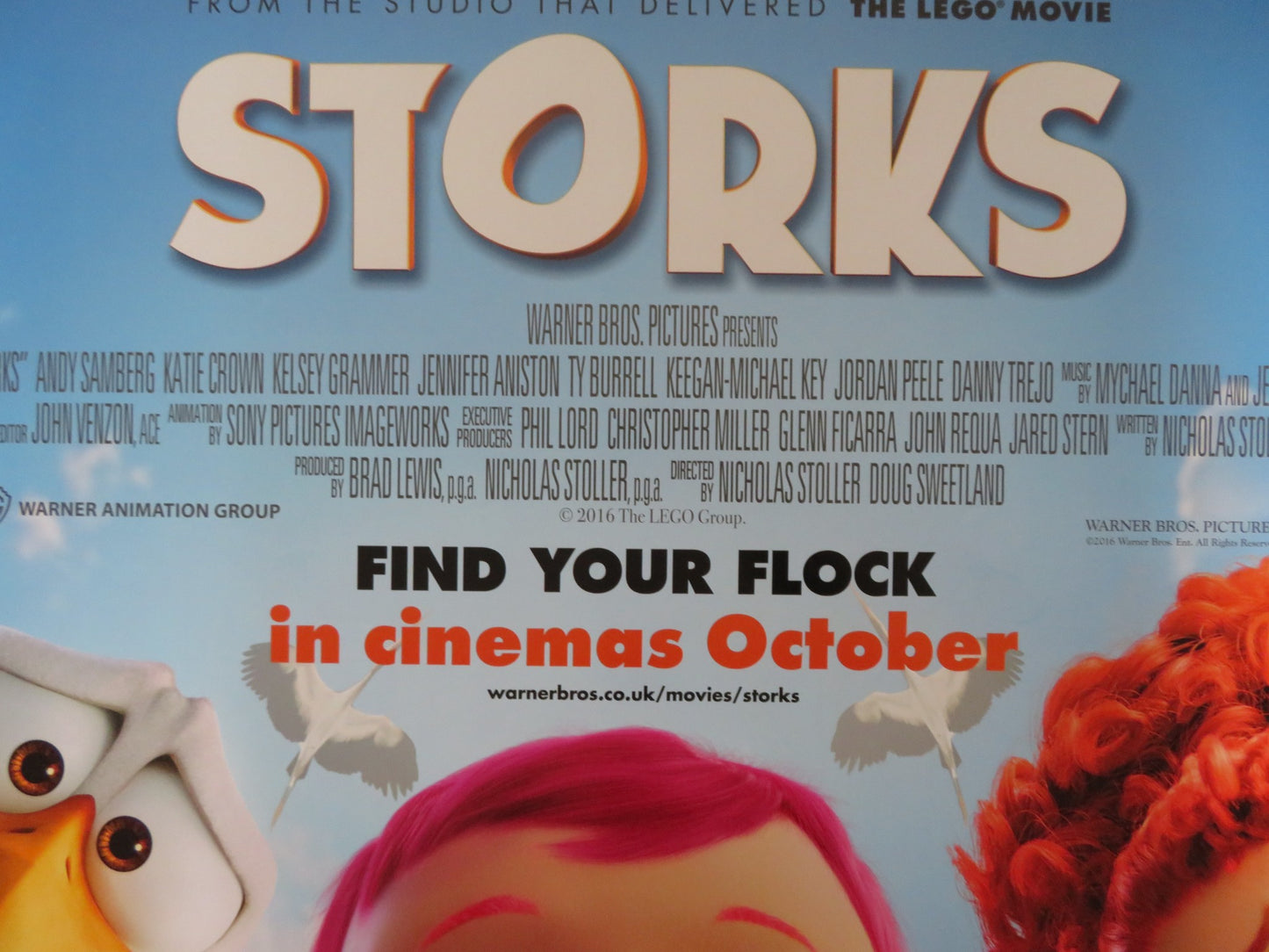 STORKS UK QUAD (30"x 40") ROLLED POSTER ANDY SAMBERG KATIE CROWN 2016