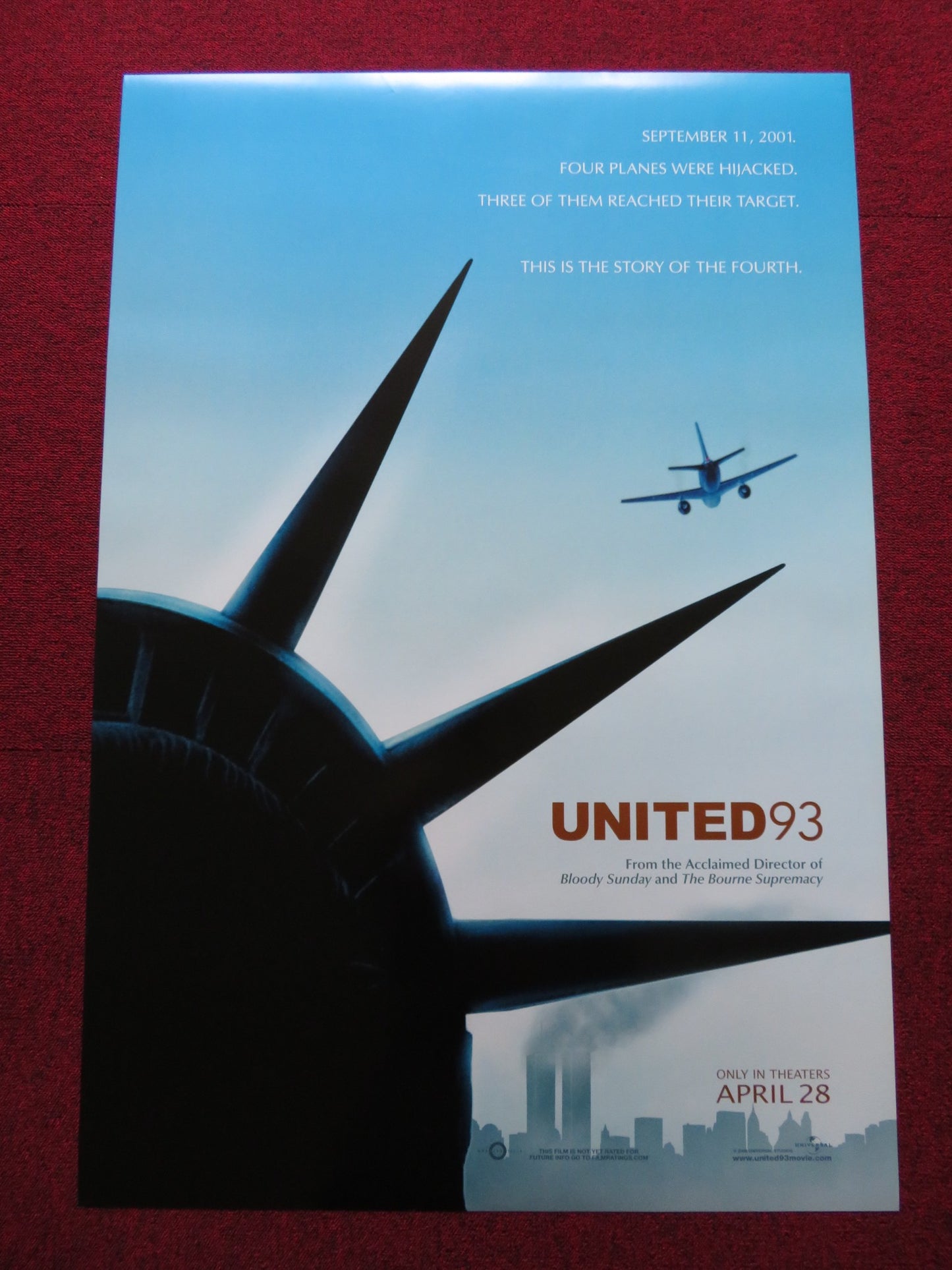 UNITED 93 US ONE SHEET ROLLED POSTER J.J. JOHNSON GARY COMMOCK 2006