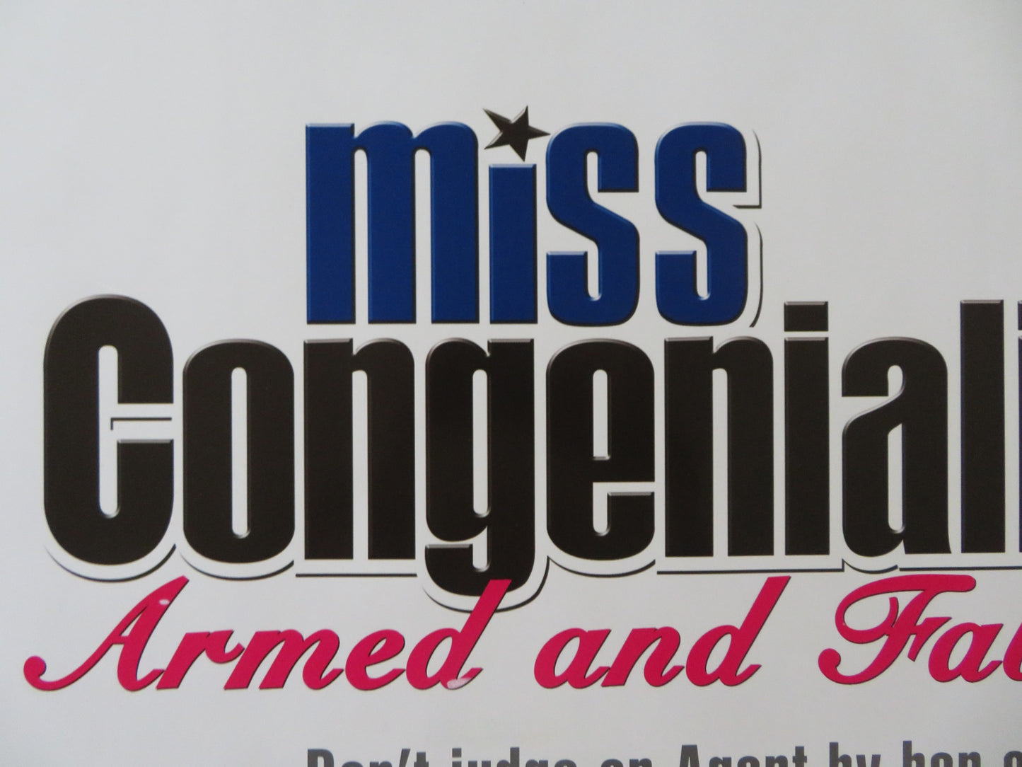 MISS CONGENIALITY 2: ARMED & FABULOUS -A UK QUAD ROLLED POSTER SANDRA BULLOCK