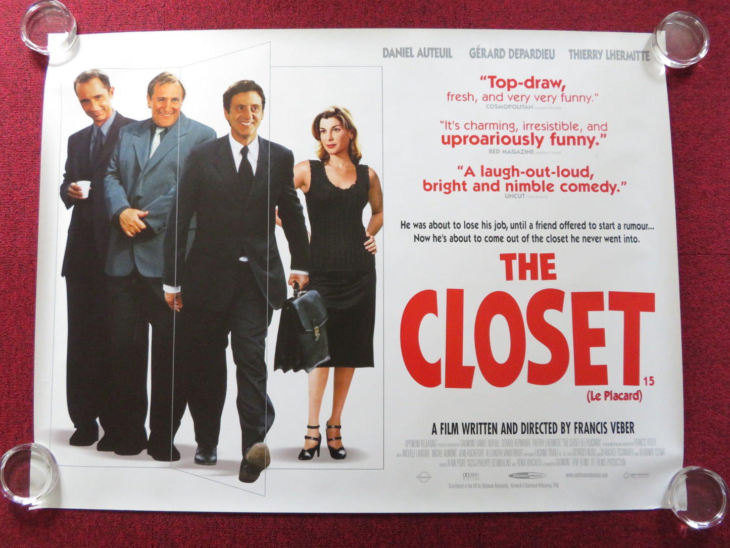 THE CLOSET UK QUAD (30"x 40") ROLLED POSTER DANIEL AUTEUIL GERARD DEPARDIEU 2001