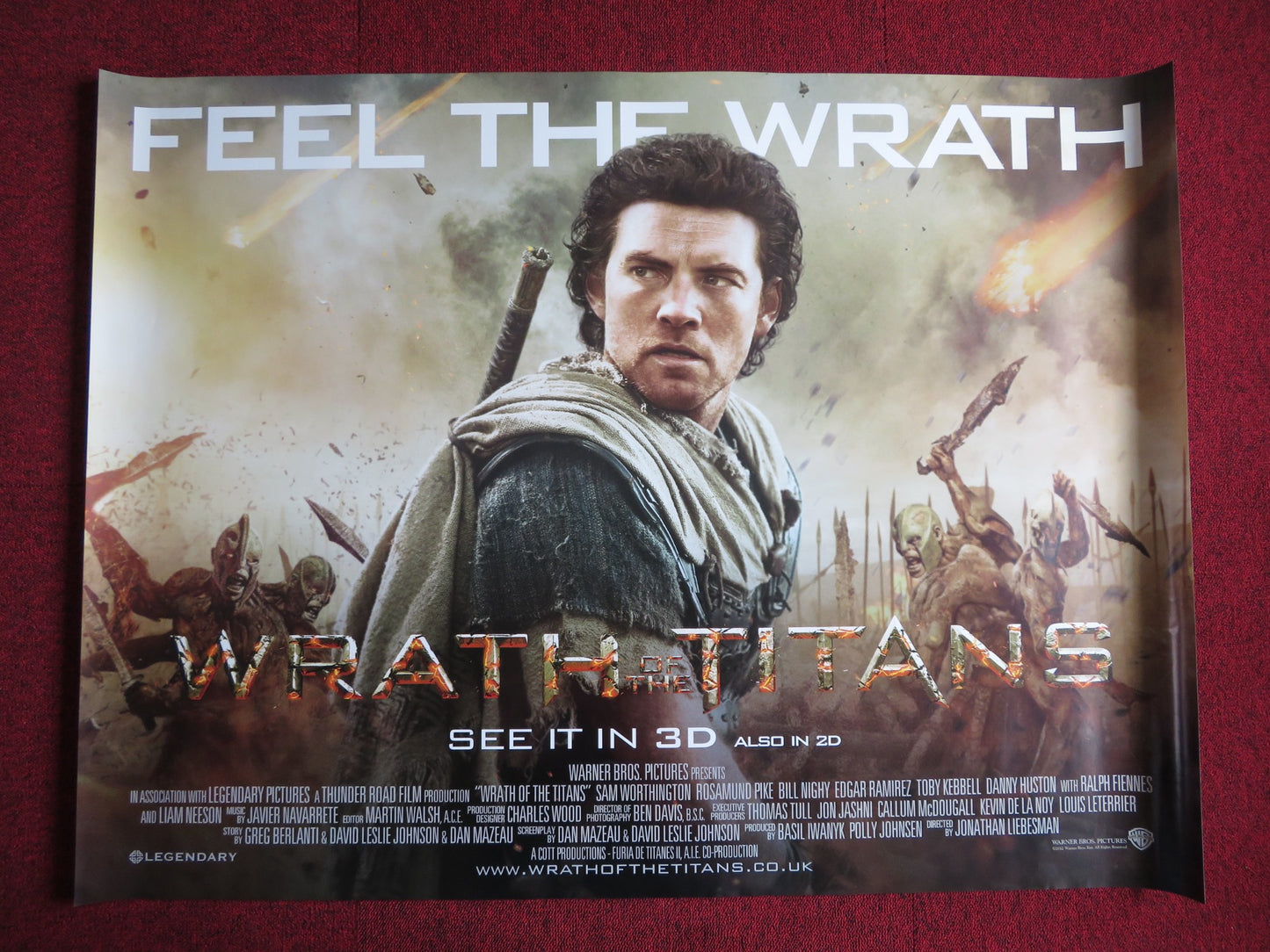 WRATH OF THE TITANS UK QUAD (30"x 40") ROLLED POSTER SAM WORTHINGTON 2012