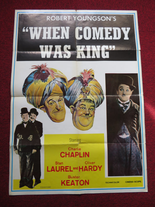 WHEN COMEDY WAS KING FOLDED US ONE SHEET POSTER CHARLIE CHAPLIN 1960