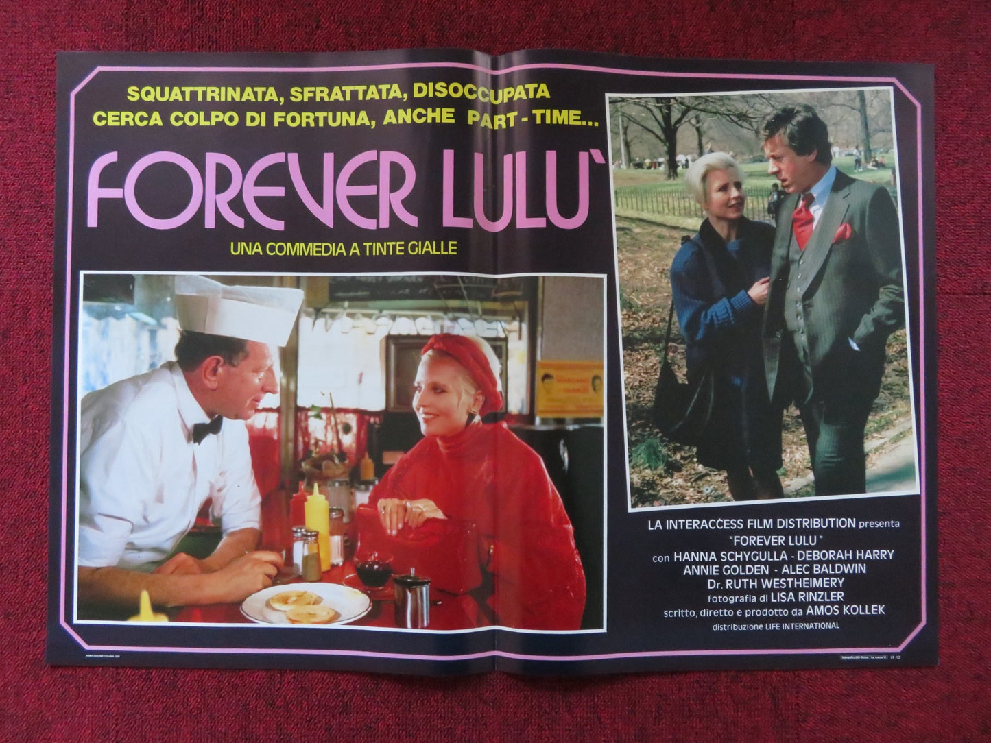 FOREVER LULU - C ITALIAN FOTOBUSTA POSTER DEBBIE HARRY ALEC BALDWIN 1986