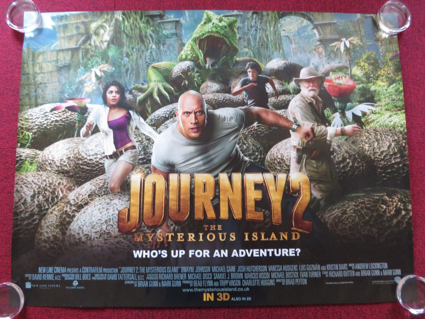 JOURNEY 2: THE MYSTERIOUS ISLAND UK QUAD ROLLED POSTER DWAYNE JOHNSON 2012