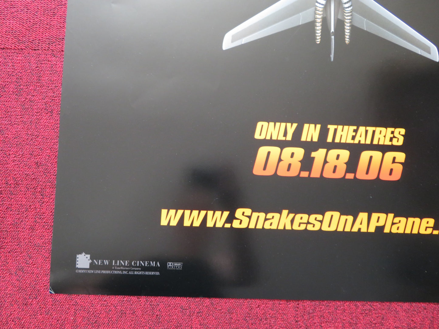 SNAKES ON A PLANE US ONE SHEET ROLLED POSTER SAMUEL L. JACKSON J. MARGULIES 2006