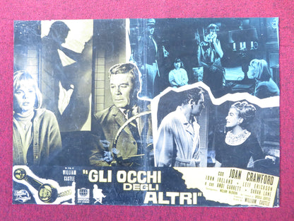 I SAW WHAT YOU DID - E ITALIAN FOTOBUSTA POSTER JOAN CRAWFORD JOHN IRELAND 1965