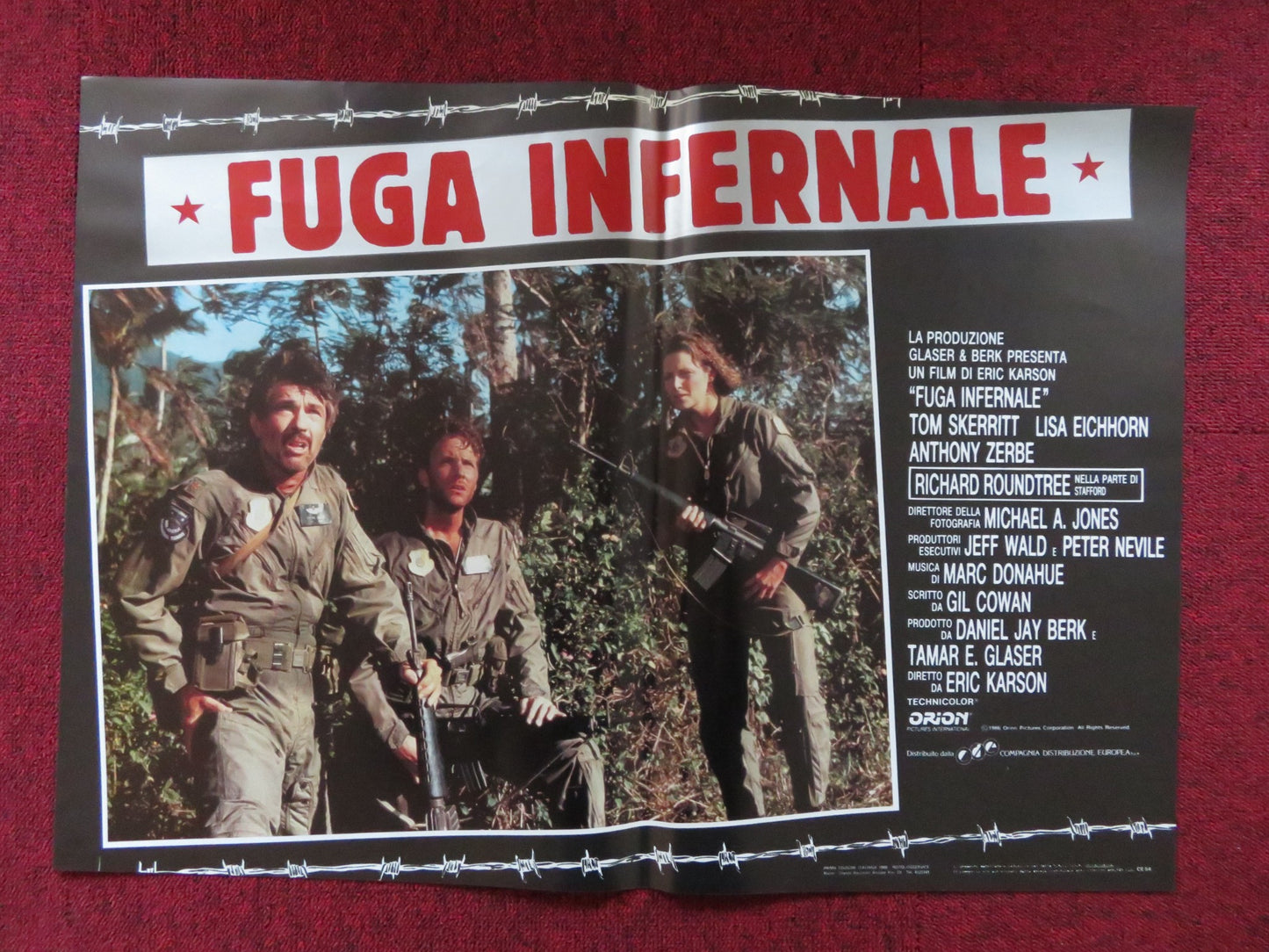 FUGA INFERNALE - B ITALIAN FOTOBUSTA POSTER TOM SKERRITT LISA EICHHORN 1986