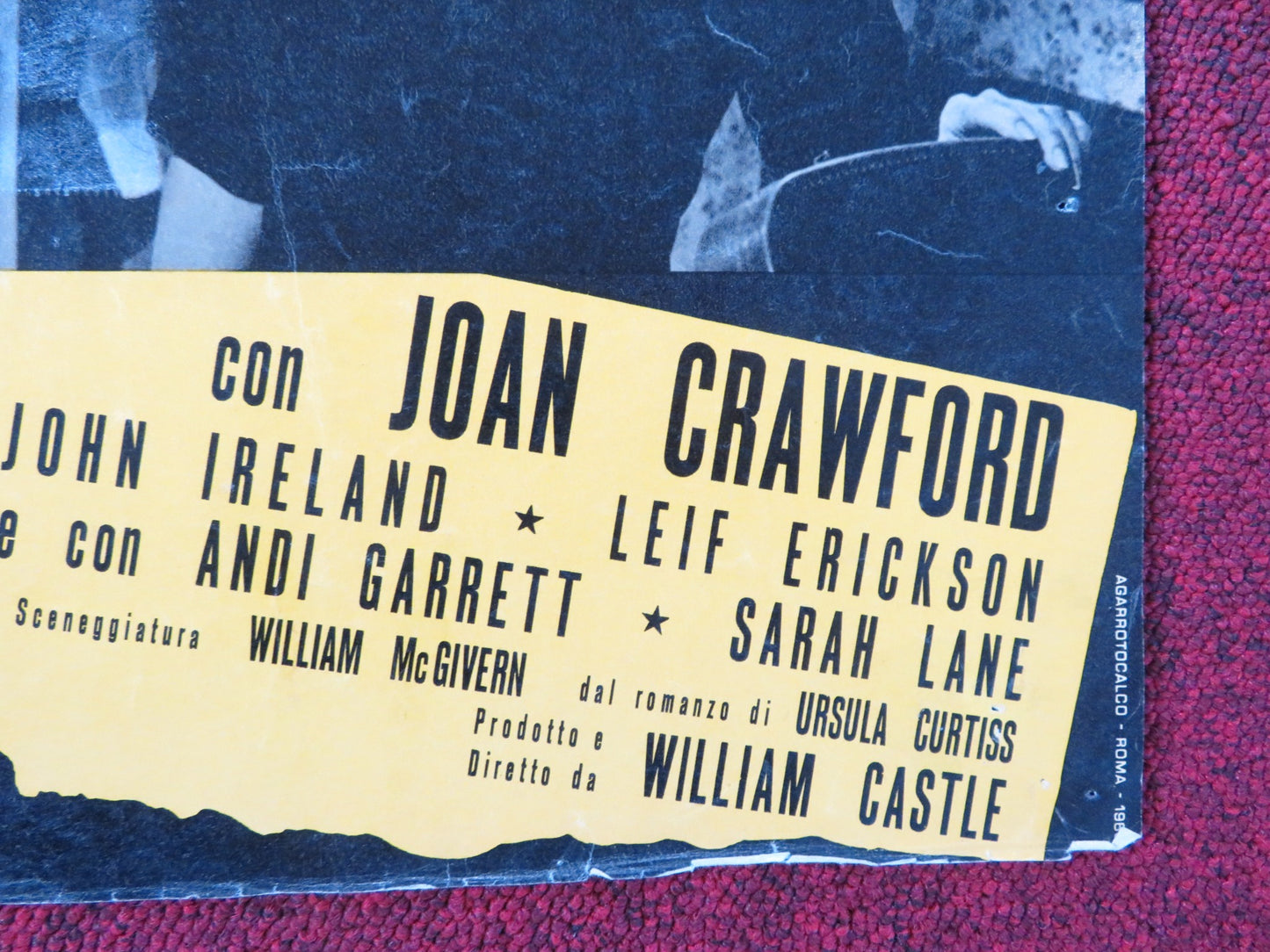 I SAW WHAT YOU DID - E ITALIAN FOTOBUSTA POSTER JOAN CRAWFORD JOHN IRELAND 1965