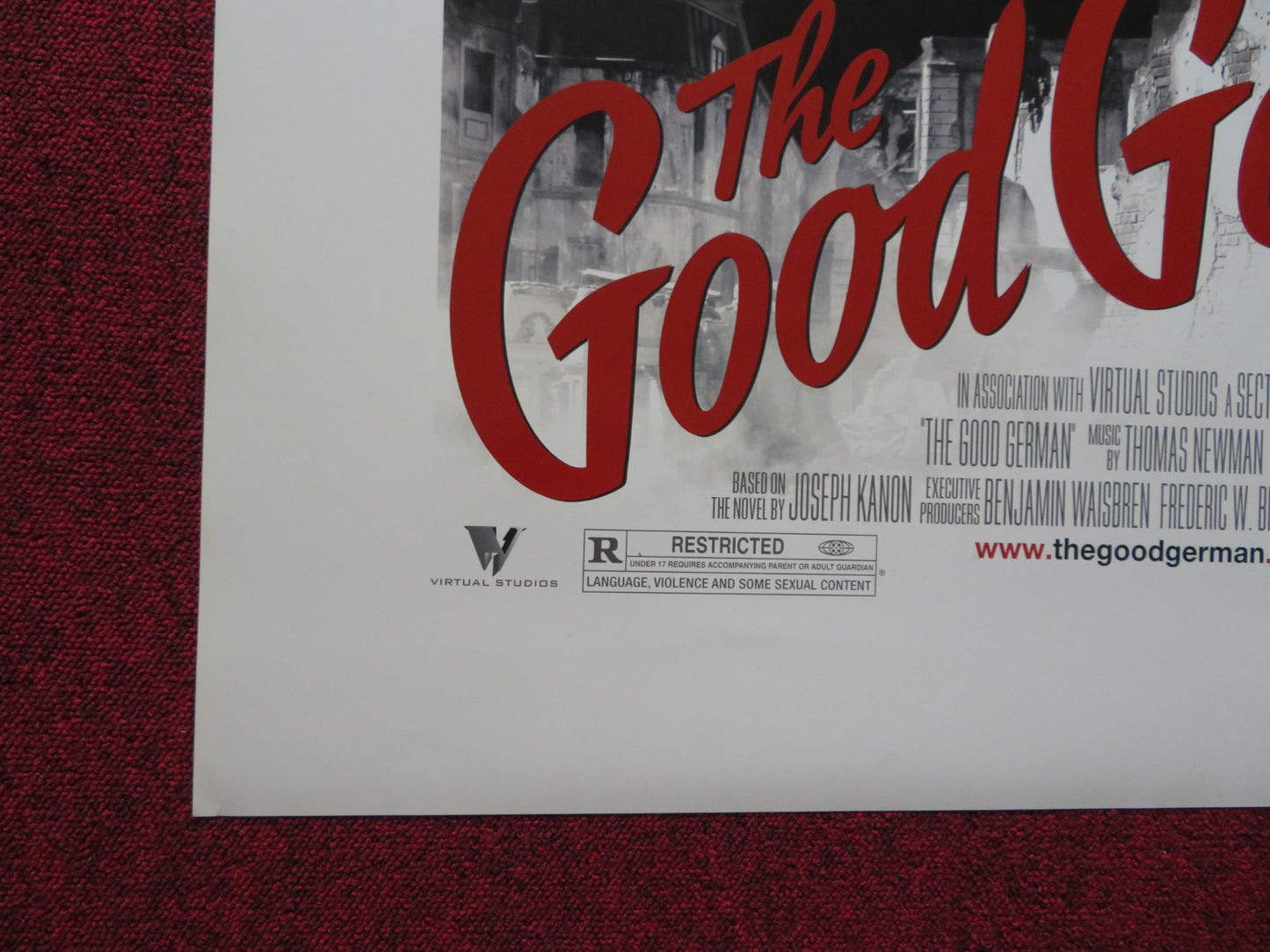 THE GOOD GERMAN US ONE SHEET ROLLED POSTER GEORGE CLOONEY CATE BLANCHETT 2006