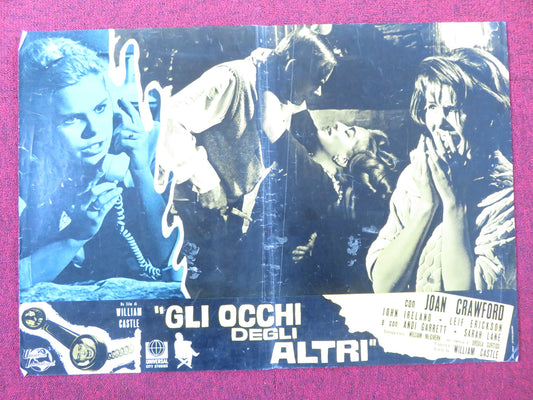 I SAW WHAT YOU DID - F ITALIAN FOTOBUSTA POSTER JOAN CRAWFORD JOHN IRELAND 1965