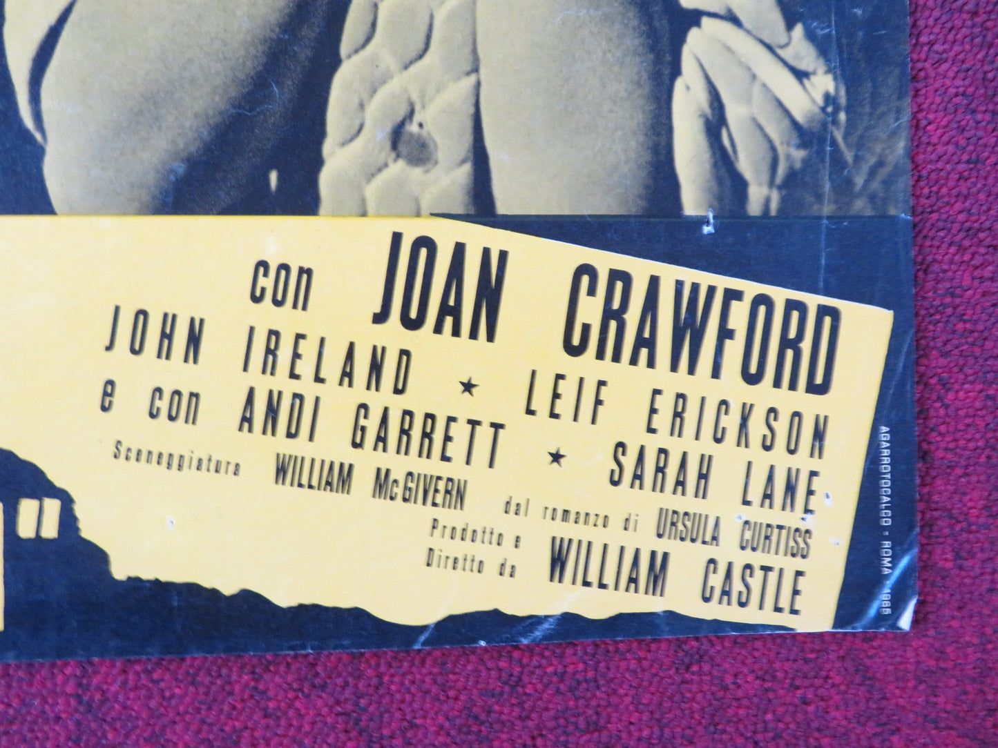 I SAW WHAT YOU DID - F ITALIAN FOTOBUSTA POSTER JOAN CRAWFORD JOHN IRELAND 1965