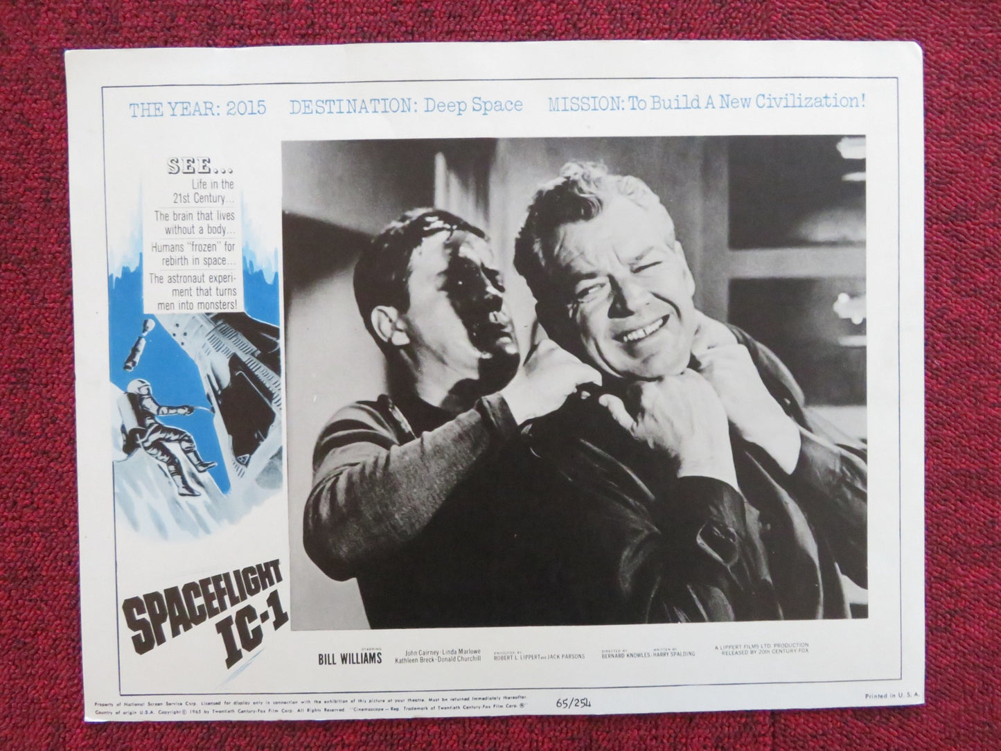 SPACEFLIGHT IC-1: AN ADVENTURE IN SPACE US LOBBY CARD  FULL SET B. WILLIAMS 1965