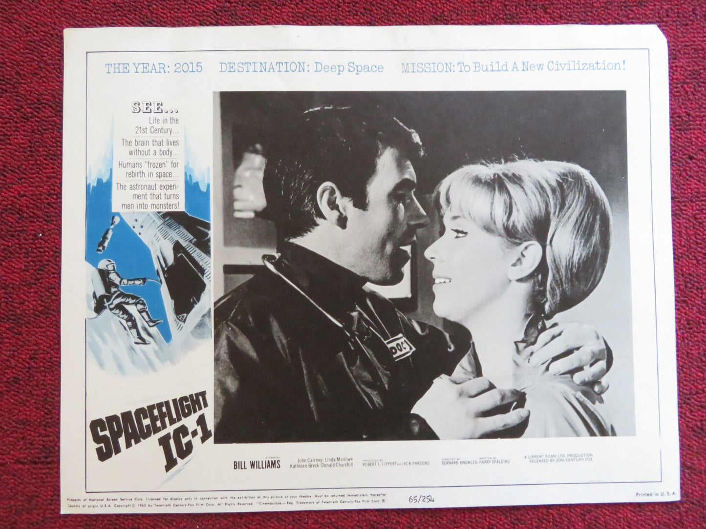 SPACEFLIGHT IC-1: AN ADVENTURE IN SPACE US LOBBY CARD  FULL SET B. WILLIAMS 1965