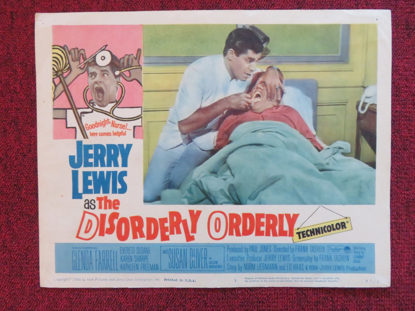 THE DISORDERLY ORDERLY US LOBBY CARD FULL SET JERRY LEWIS GLENDA FARRELL 1965