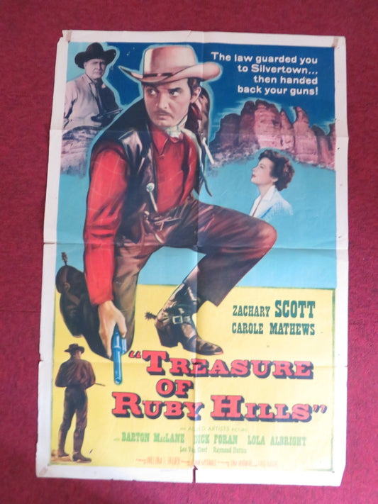 TREASURE OF RUBY HILLS FOLDED US ONE SHEET POSTER ZACHARY SCOTT 1955